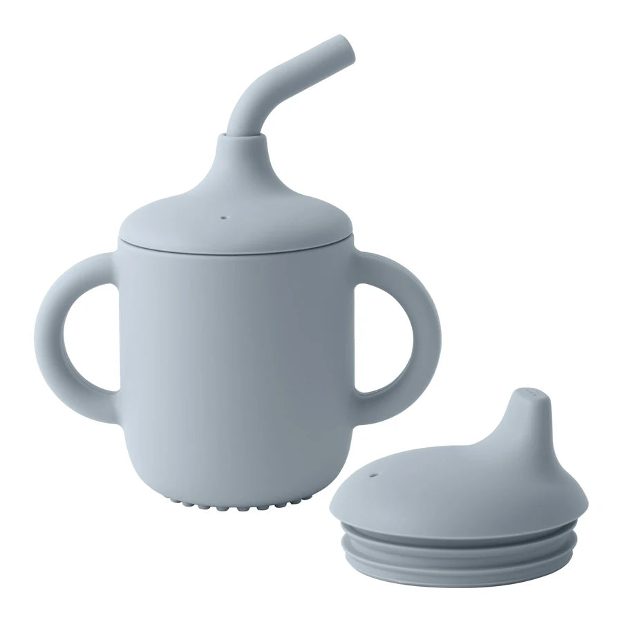 1pcs With Two Lids Baby Silicone Cup