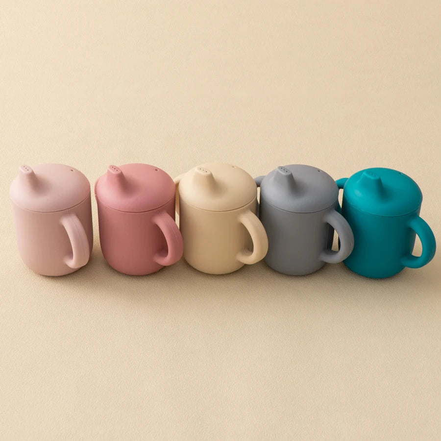 1pcs With Two Lids Baby Silicone Cup